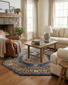 Eden Oasis Collection Area Rug -  Refuge (Blue) Octagon Blue  lifestyle 51