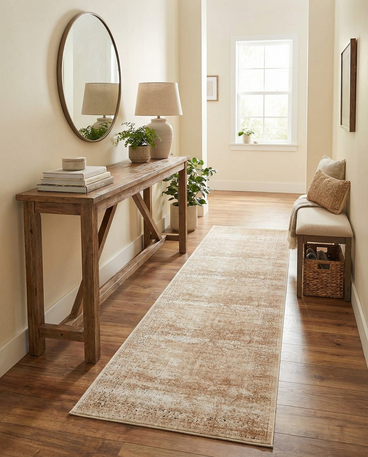 Coastal Manor Collection Area Rug -  Marina Runner Beige  lifestyle 113