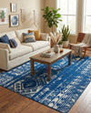 Brighton Stripes Collection Area Rug - Sussex (Navy Blue) Rectangle Navy Blue  lifestyle 6