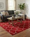 Trellis Mosaic Collection Area Rug -  Pergolatown (Red) Rectangle Red  lifestyle 16