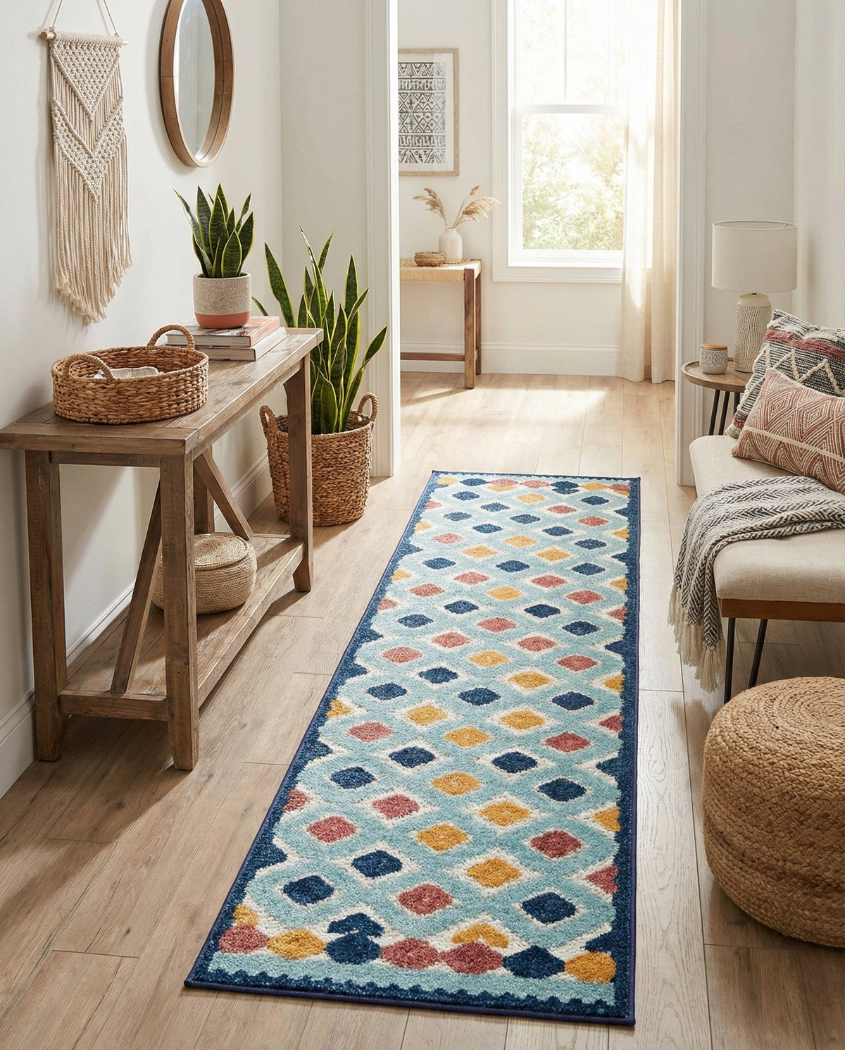 Caribbean Terrace Collection Area Rug -  Tobago Runner Ivory  lifestyle 102