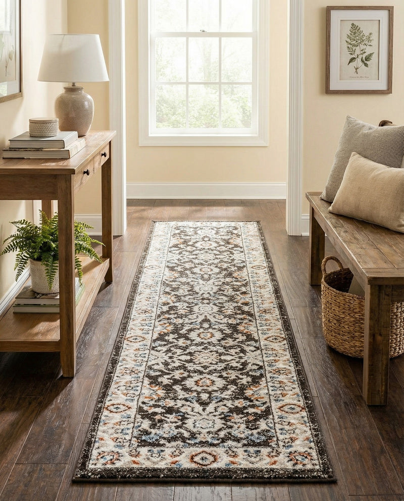 Savannah Elegance Collection Area Rug - Augusta (Fume Gray) Runner Fume Gray  lifestyle 70