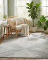 Seychelles Stripes Collection Area Rug - Mahe (Gray and Ivory) Rectangle Gray and Ivory  lifestyle 11