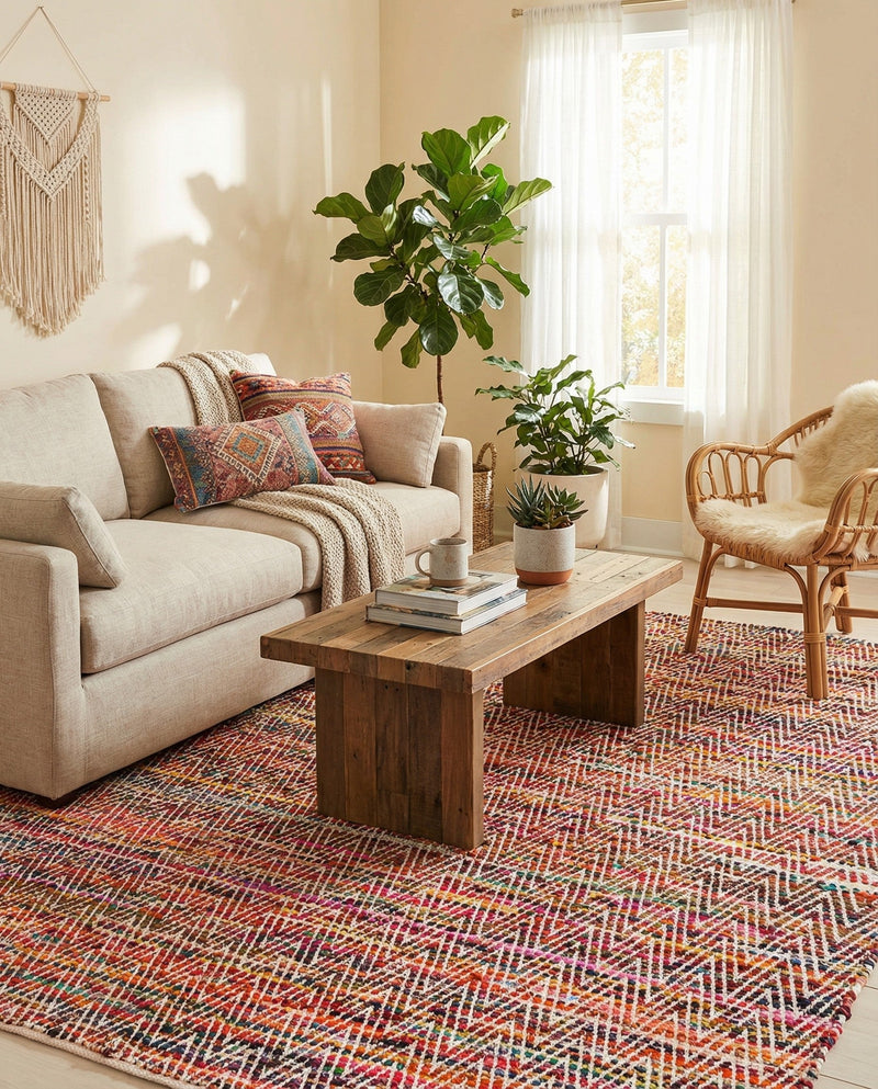 Zigzag Marina Collection Area Rug - HarborStripes Rectangle Multi  lifestyle 19