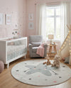 Wonder Tykes Collection Area Rug -  Spiral Round Ivory  lifestyle 6