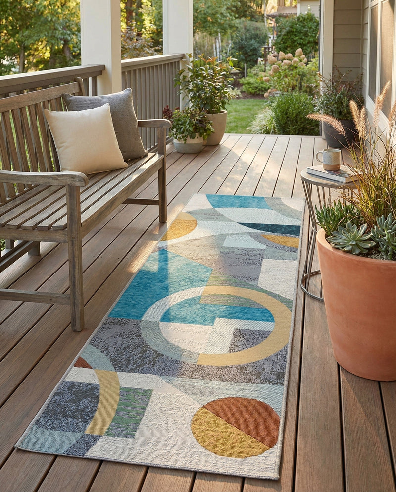 Urban Terrace Collection Area Rug -  Loggia Runner Multi  lifestyle 65