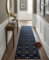 Hollywood Luxe Collection Area Rug -  Beverly (Navy Blue Gold) Runner Navy Blue Gold  lifestyle 48