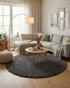 Plush Oasis Collection Area Rug - Serenity (Graphite Gray) Round Graphite Gray  lifestyle 25