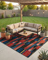 Urban Terrace Collection Area Rug -  Courtyard Square Multi  lifestyle 65