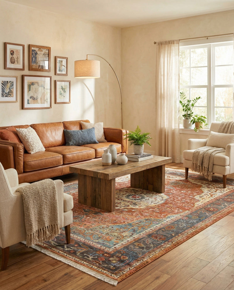 Caribbean Breeze Collection Area Rug -  Vieques Rectangle Rust Red  lifestyle 25