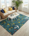 Seaside Haven Rugs Collection Area Rug -  Lighthouse Rectangle Navy Blue  lifestyle 14