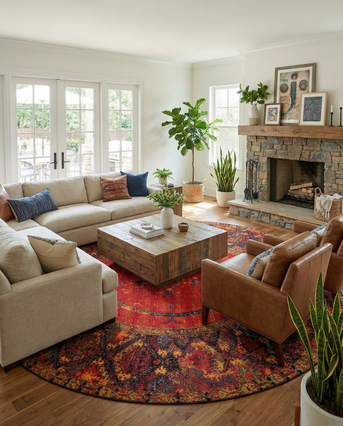 Safari Escape Rugs Collection Area Rug - Serengeti Round Multi  lifestyle 94