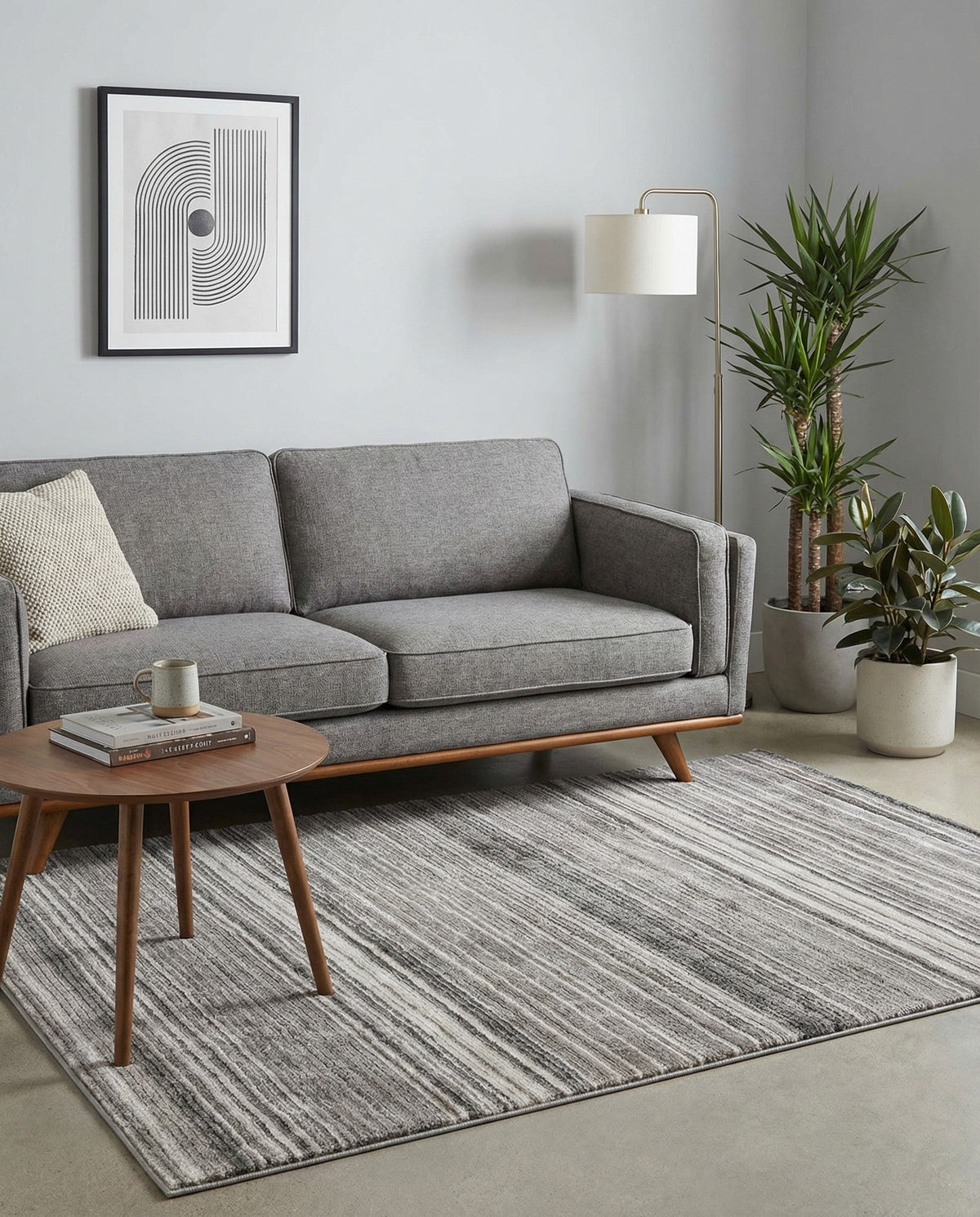 Jewel Oasis Collection Area Rug - Sapphire (Gray) Rectangle Gray  lifestyle 14