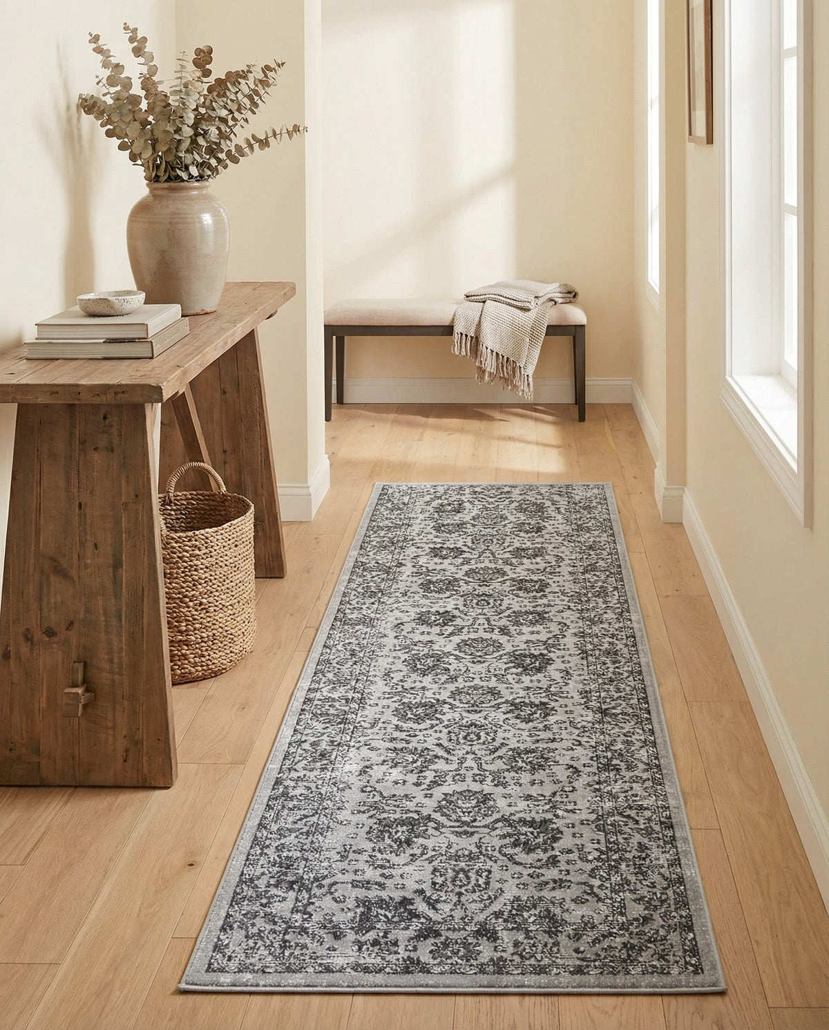 Geneva Terrace Collection Area Rug -  Lausanne Runner Light Gray  lifestyle 156