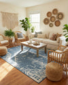 Desert Nomad Terrace Collection Area Rug - Sahara (Blue) Rectangle Blue  lifestyle 17