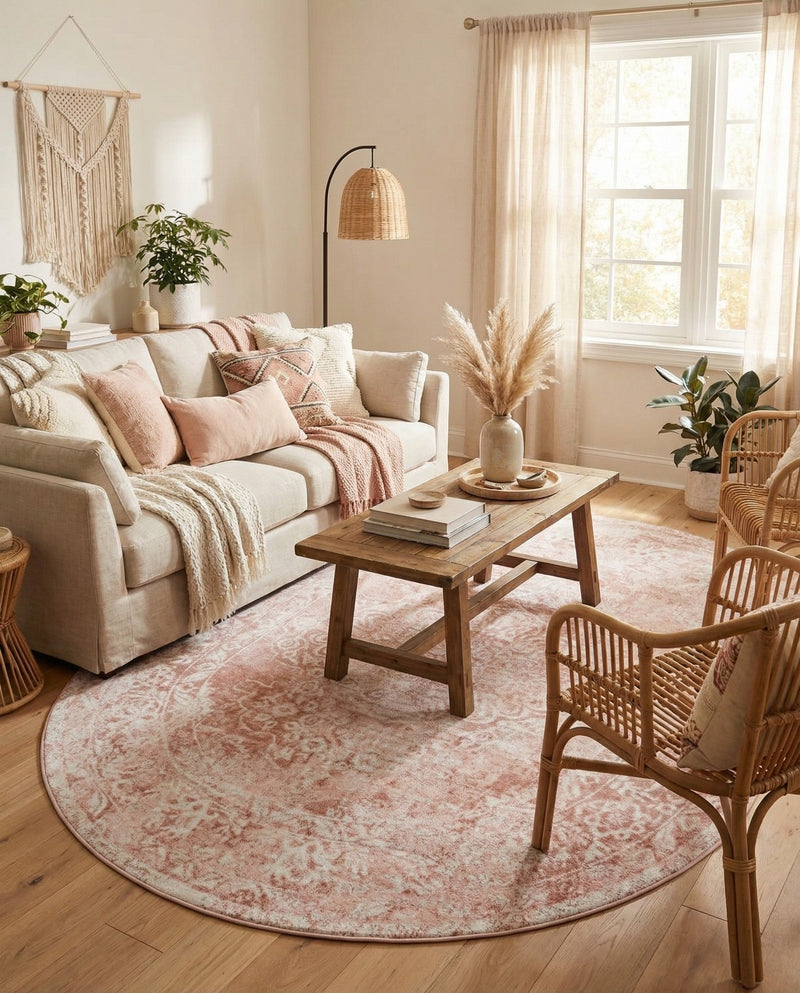 Cambridge Classics Collection Area Rug -  Magdalene (Pink) Oval Pink  lifestyle 56