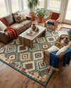 Coastal Terrace Collection Area Rug -  Sandbar Rectangle Green  lifestyle 15