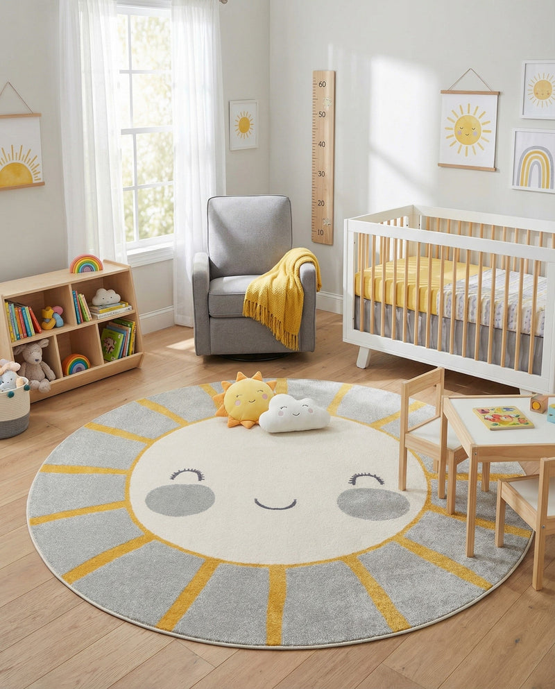 Wonder Tykes Collection Area Rug -  Twirl Round Gray  lifestyle 9