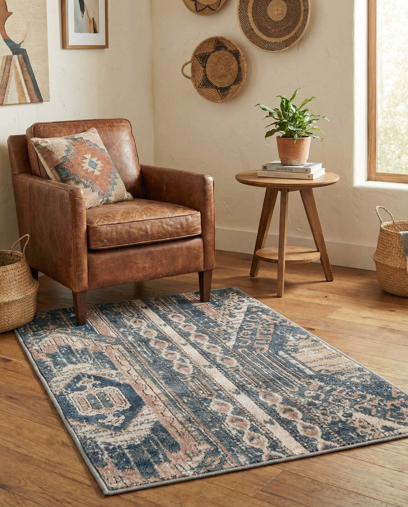 Cascade Range Collection Area Rug - Hood (Navy Blue) Rectangle Navy Blue  lifestyle 32