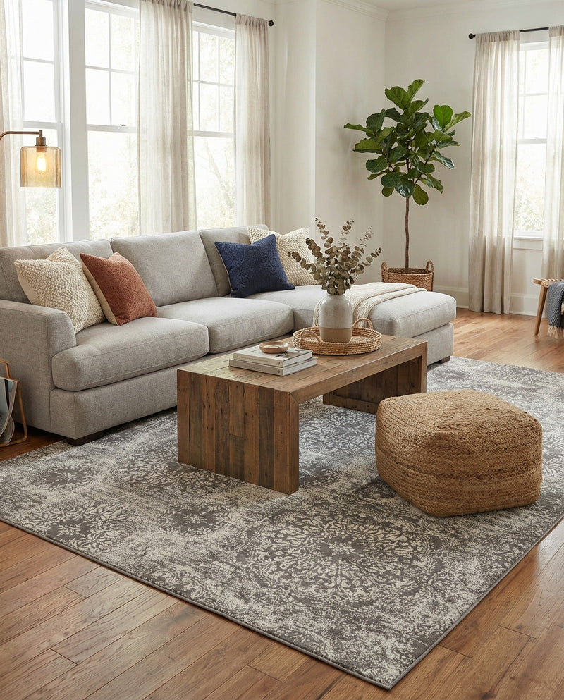 Riviera Elegance Collection Area Rug -  Monaco (Gray) Rectangle Gray  lifestyle 3