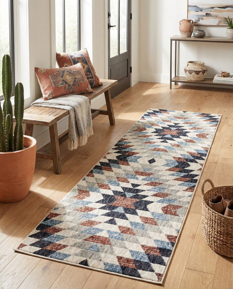 Desert Modern Eco Rug Series Collection Area Rug - Sedona Runner Multi  lifestyle 53
