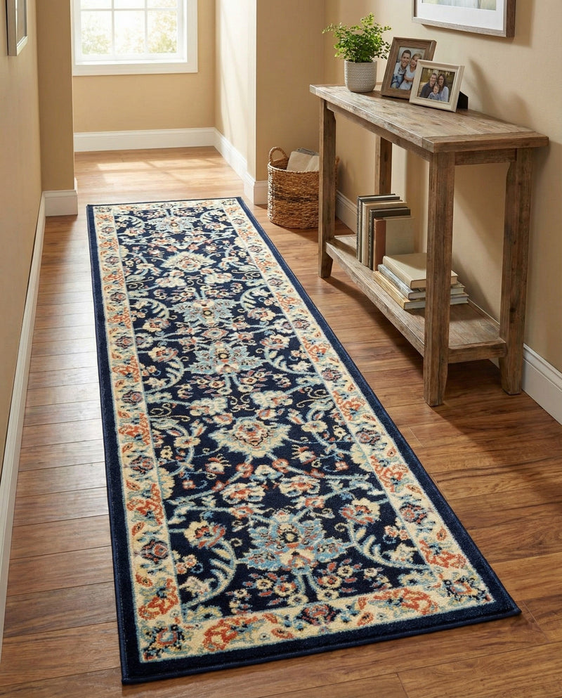 Isfahan Elegance Collection Area Rug - Naghsh-e Jahan (Navy Blue) Runner Navy Blue  lifestyle 68