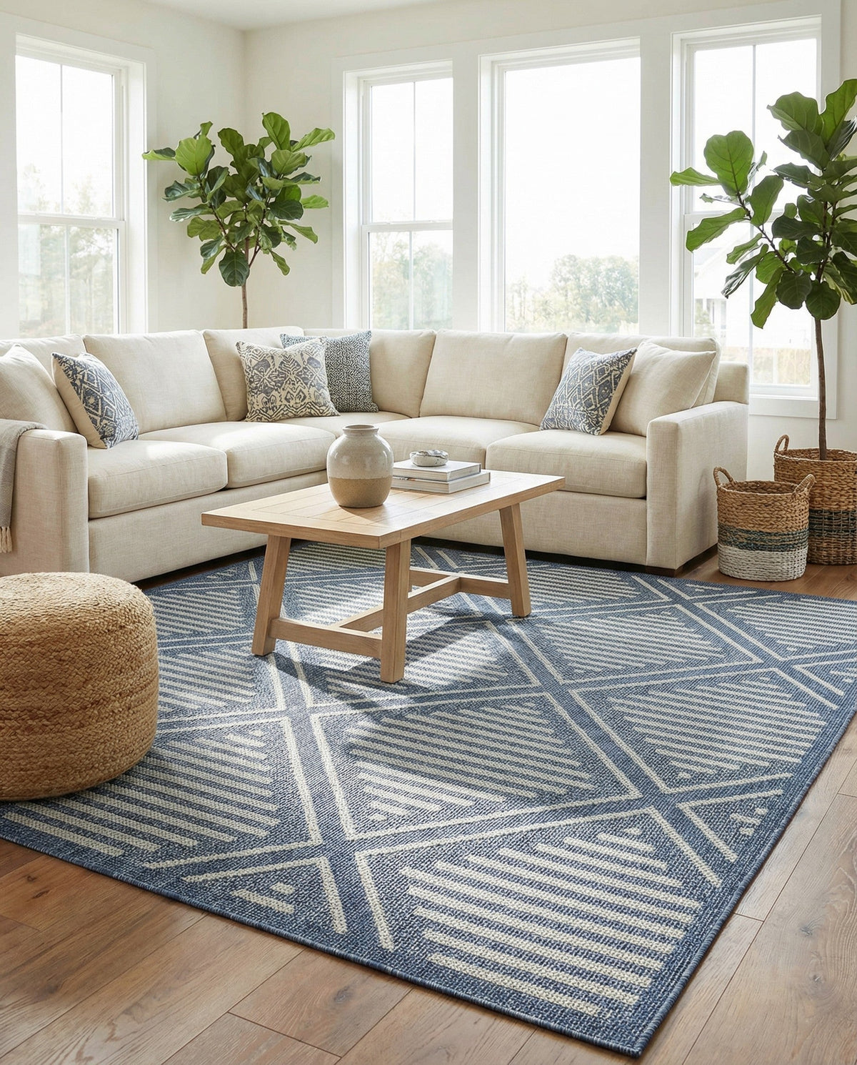 Savannah Pergola Collection Area Rug -  Eden Square Navy Blue  lifestyle 64