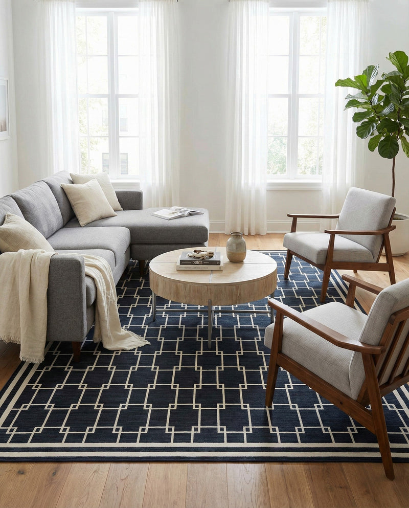 Metro Heights Collection Area Rug -  Liberty Rectangle Navy Blue  lifestyle 4