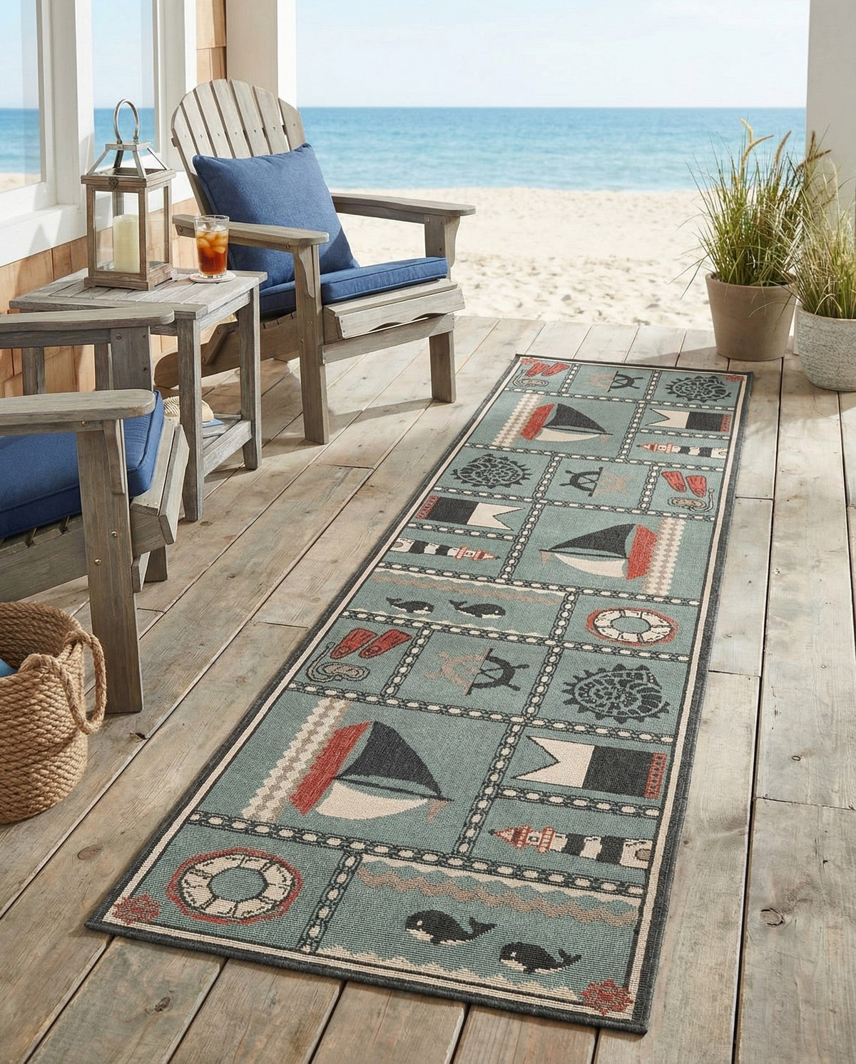 Seaside Haven Rugs Collection Area Rug -  Anchorage Runner Blue  lifestyle 63