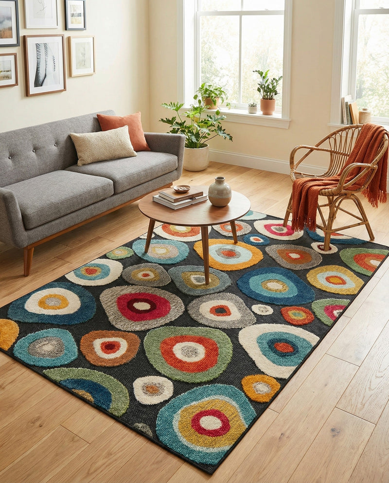 Outdoor Marrakesh Collection Area Rug -  Chefchaouen Rectangle Multi Black  lifestyle 36