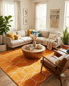 Trellis Mosaic Collection Area Rug - Arborville (Orange) Rectangle Orange  lifestyle 13