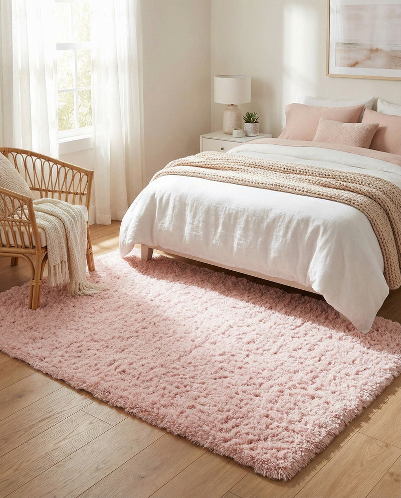 Eternal Plush Oasis Collection Area Rug -  Tranquility (Pink Lace) Rectangle Pink Lace  lifestyle 5