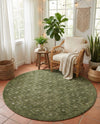 Garden Lattice Charm Collection Area Rug - Arbor (Green) Round Green  lifestyle 40