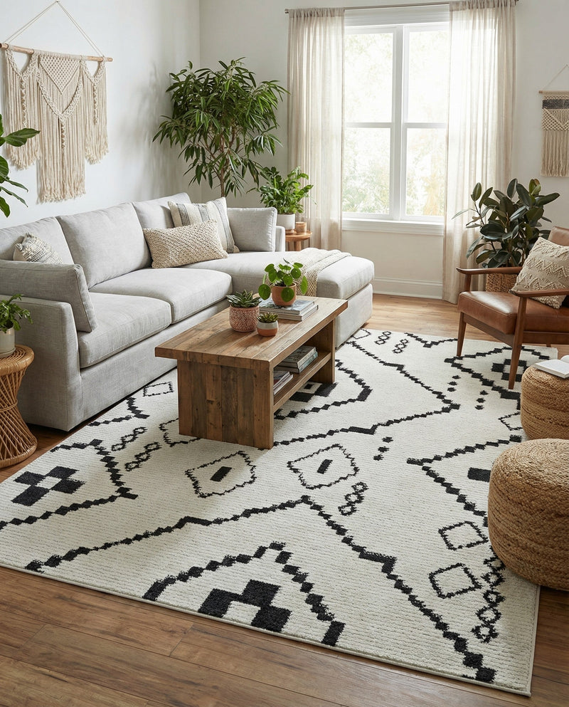 Tangier Treasures Collection Area Rug -  Chefchaouen Rectangle Ivory  lifestyle 9