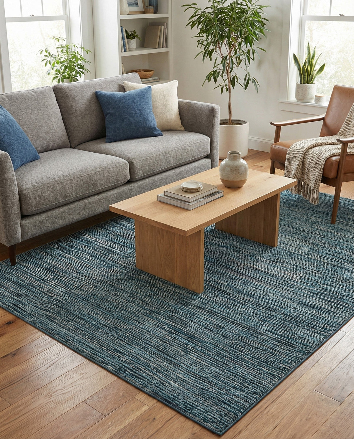Bloomsbury Elegance Collection Area Rug -  Kensington (Blue) Rectangle Blue  lifestyle 4