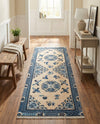 Bazaar Chic Collection Area Rug -  Casablanca Runner Ivory and Blue  lifestyle 44