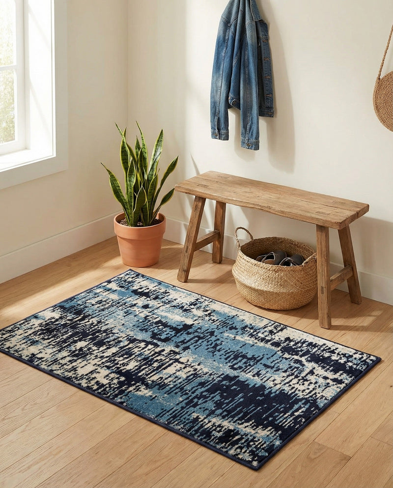 Coastal Haven Collection Area Rug -  Pelican Rectangle Navy Blue  lifestyle 10
