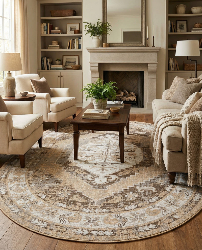 Patio Heritage Collection Area Rug -  Augusta (Natural) Oval Natural  lifestyle 73
