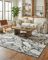 Seaside Blooms Collection Area Rug -  Serene Rectangle Black  lifestyle 47