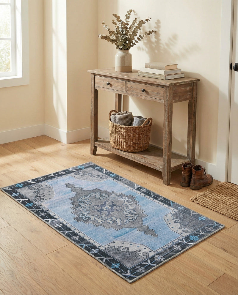 Heritage Elegance Collection Area Rug -  Winterthur (Blue Gray) Rectangle Blue Gray  lifestyle 3