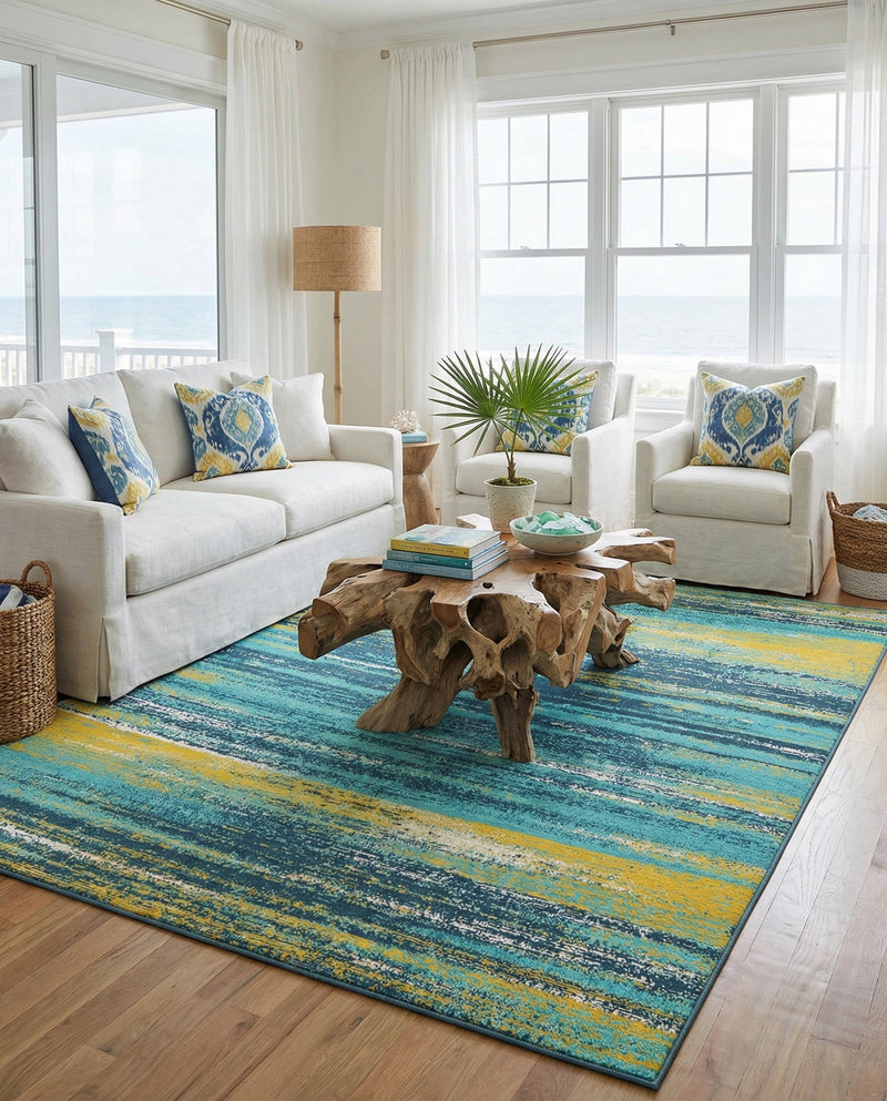 Seaside Haven Rugs Collection Area Rug -  Sandbar Rectangle Multi.Blue  lifestyle 15