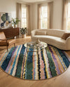 Urban Terrace Collection Area Rug -  Capri Round Multi  lifestyle 25