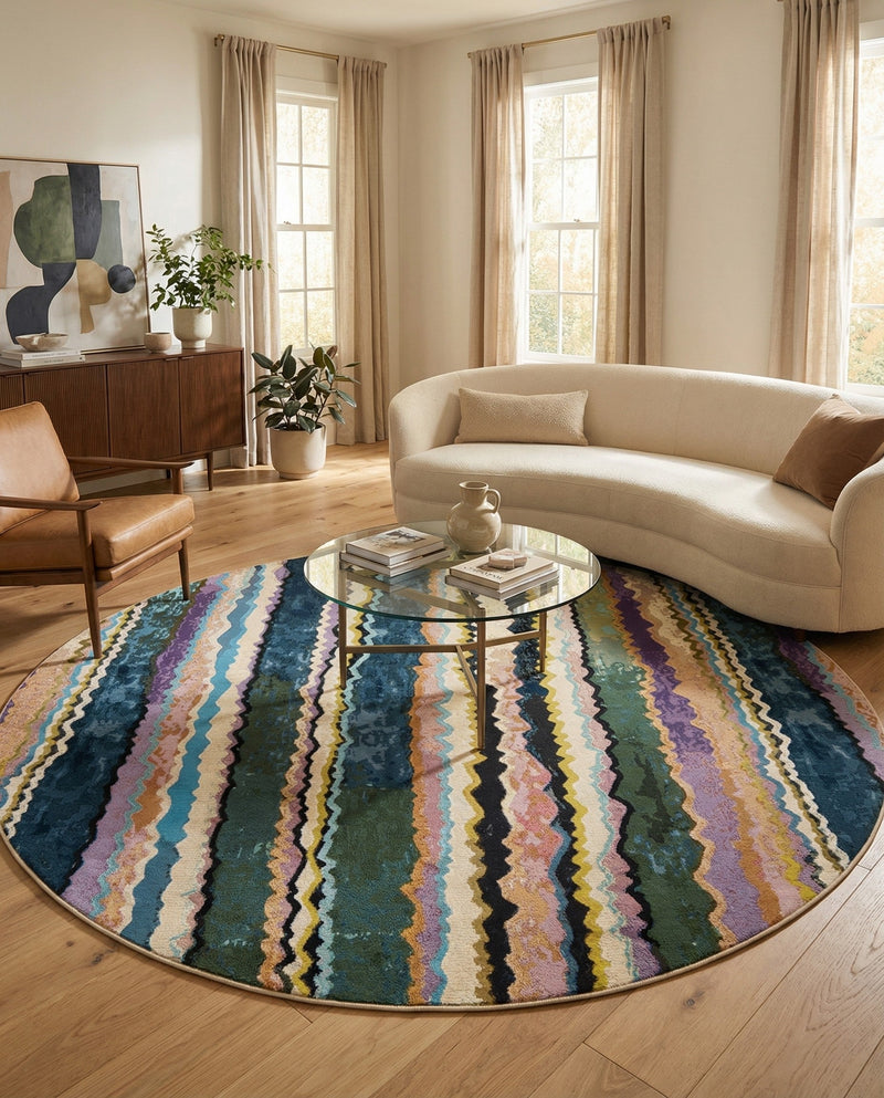 Urban Terrace Collection Area Rug -  Capri Round Multi  lifestyle 25