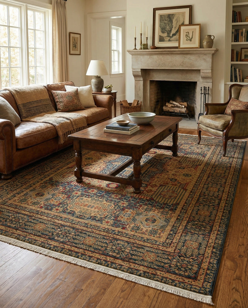 Ottoman Elegance Collection Area Rug - Sultan Rectangle Blue  lifestyle 22