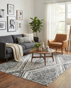 Marrakech Mosaic Collection Area Rug -  Medina Rectangle Black and White  lifestyle 7