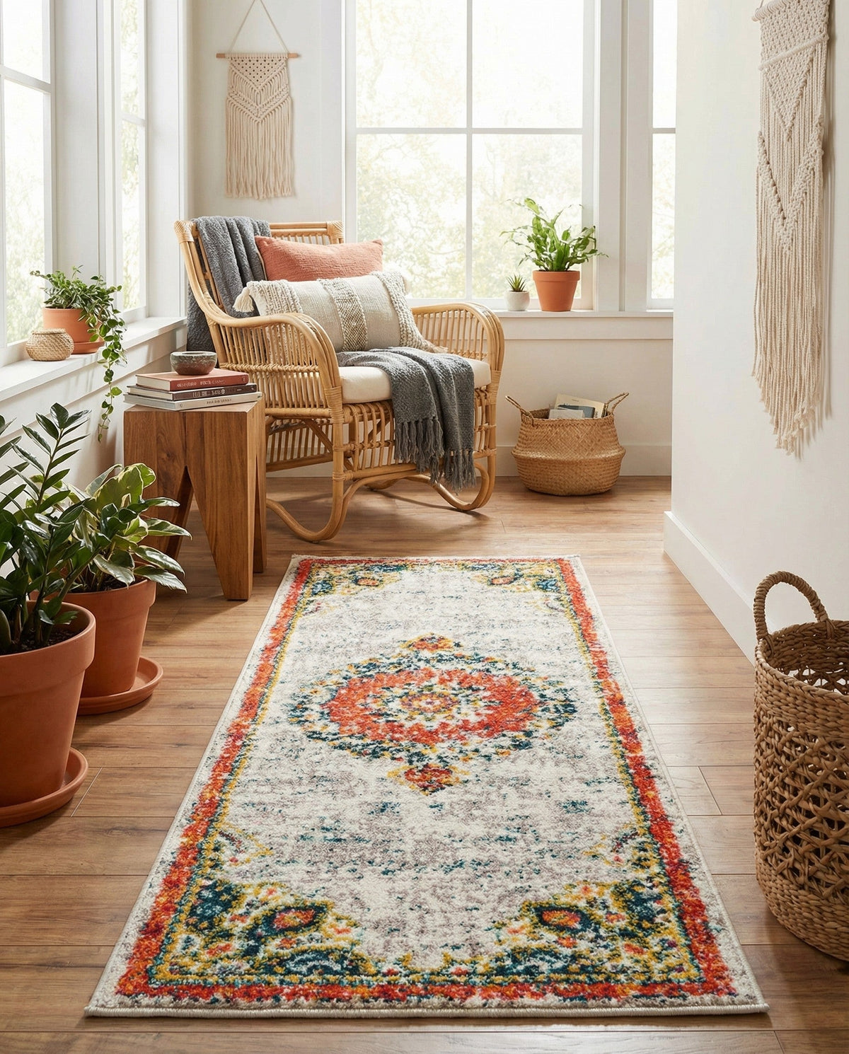Brighton Terrace Collection Area Rug - Hove (Ivory) Runner Ivory  lifestyle 109