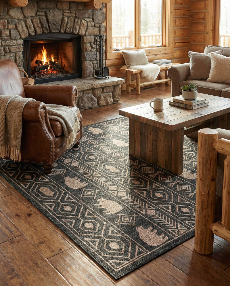 Mesa Oasis Rugs Collection Area Rug - Sundown Rectangle Black  lifestyle 41