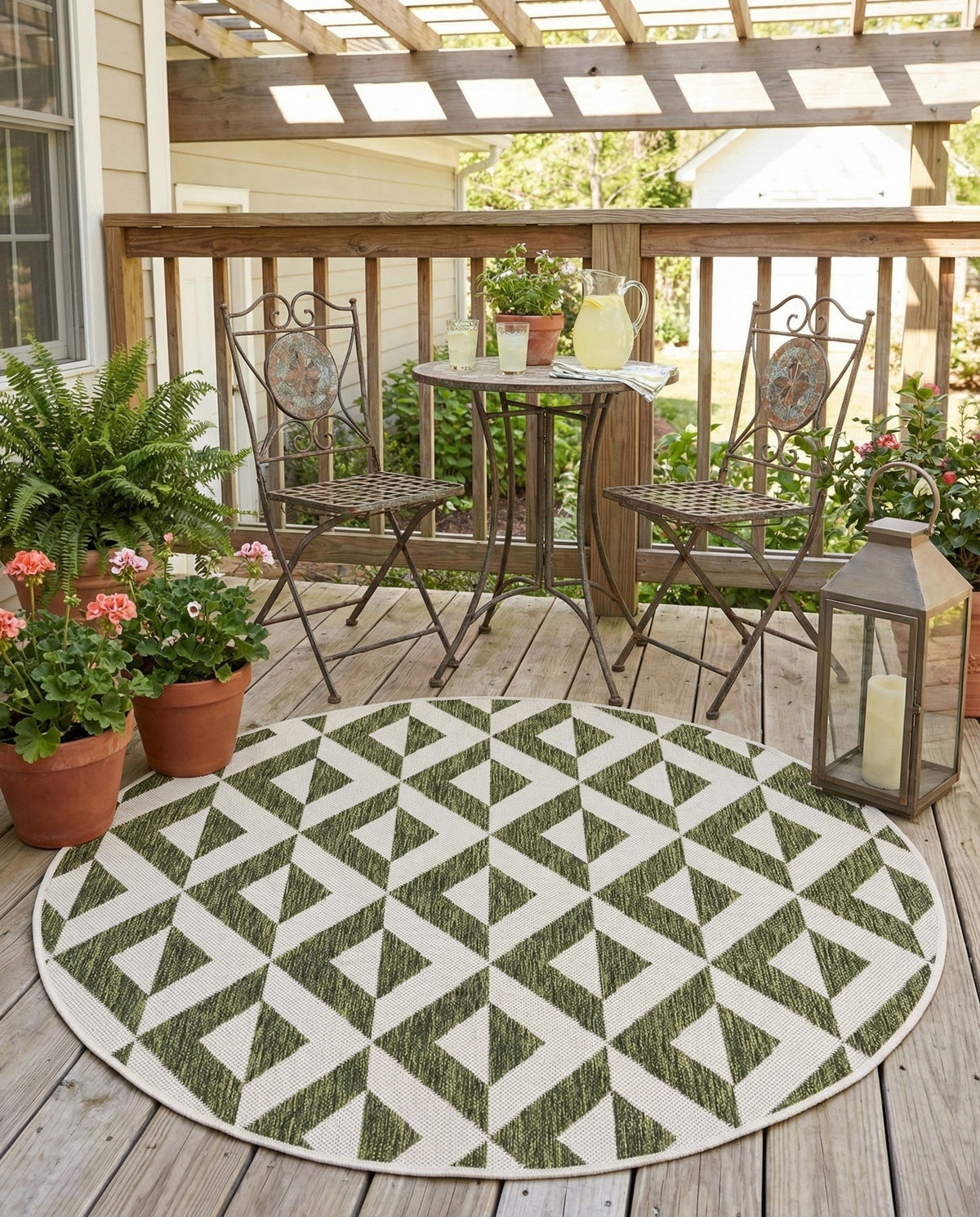 Urban Oasis Rugs Collection Area Rug -  Highrise (Green) Round Green  lifestyle 52