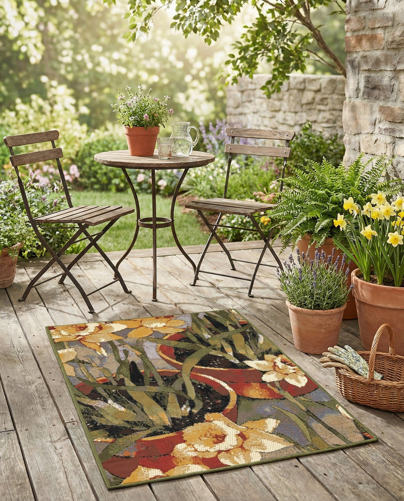 Seaside Blooms Collection Area Rug - Eden Rectangle Multi  lifestyle 10