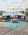 Seaside Haven Rugs Collection Area Rug -  Beachcomber Square Teal  lifestyle 47